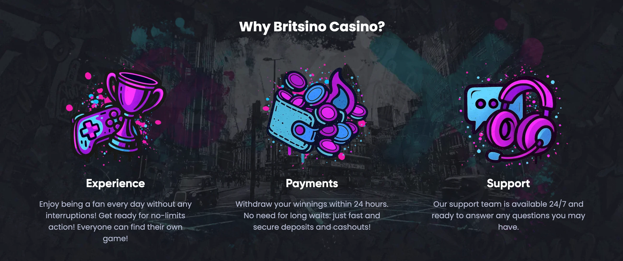 Britsino casino welcome experience